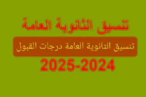 موعد بدء تنسيق الثانوية العامة 2024