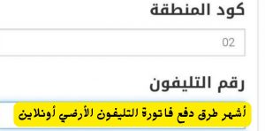  دفع فاتورة التليفون الأرضي أون لاين